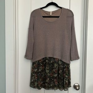 Orange Creek dress with attached sweater. Fully lined dress. Great condition